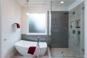 contemporary bathroom layout dallas