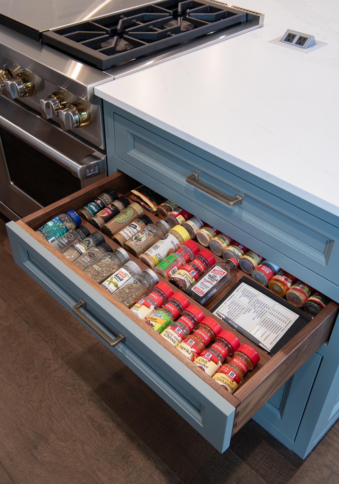 custom cabinet spice drawer